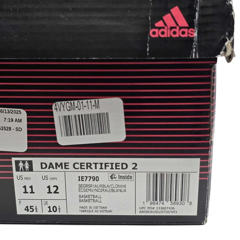 adidas Dame Certified 2 Basketball Shoes Men's Size 11 Green Black NWT IE7790